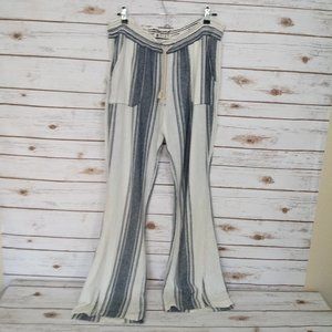 Roxy Ocean Side Wide Striped Pants Size L